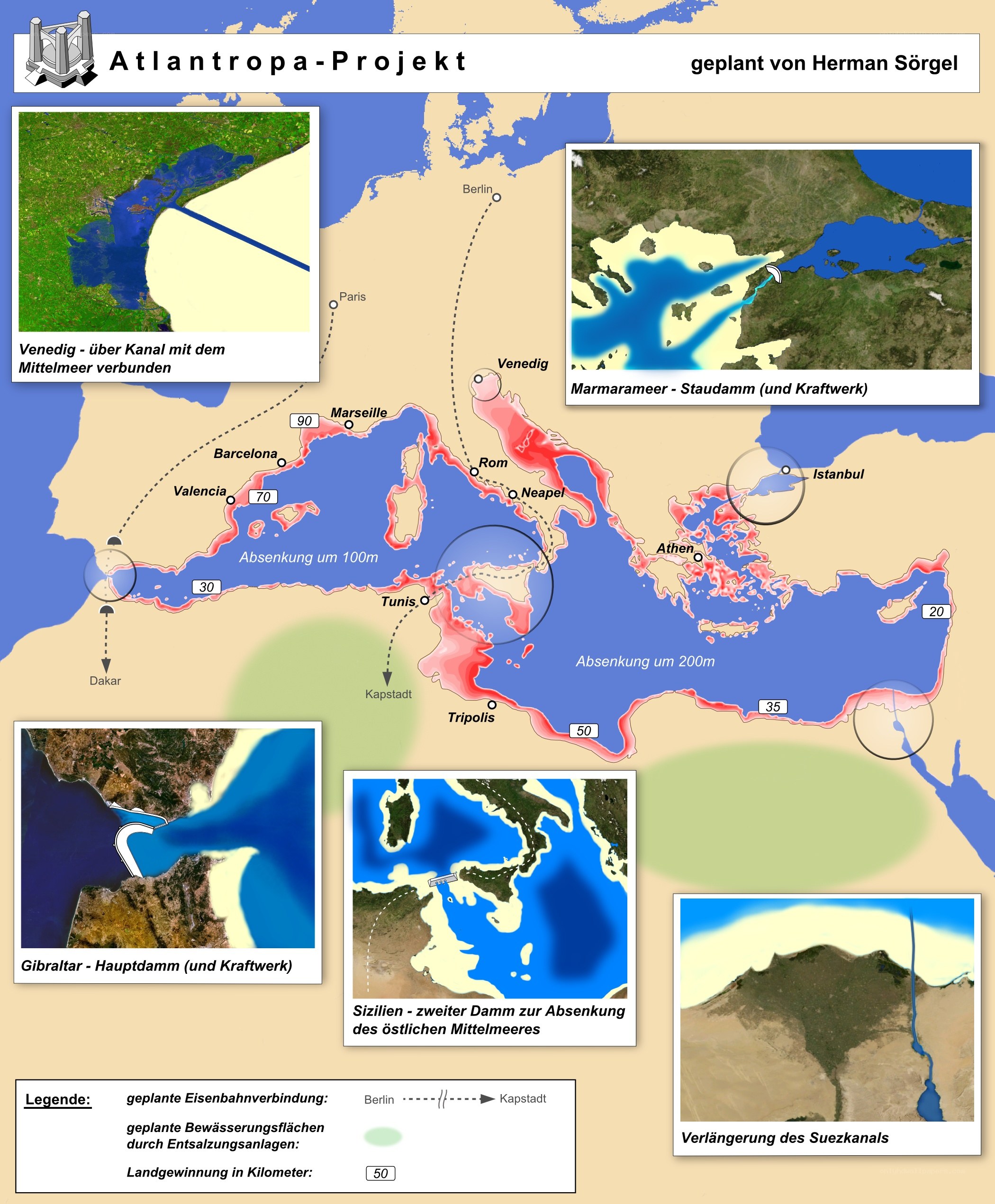 Atlantropa Project map