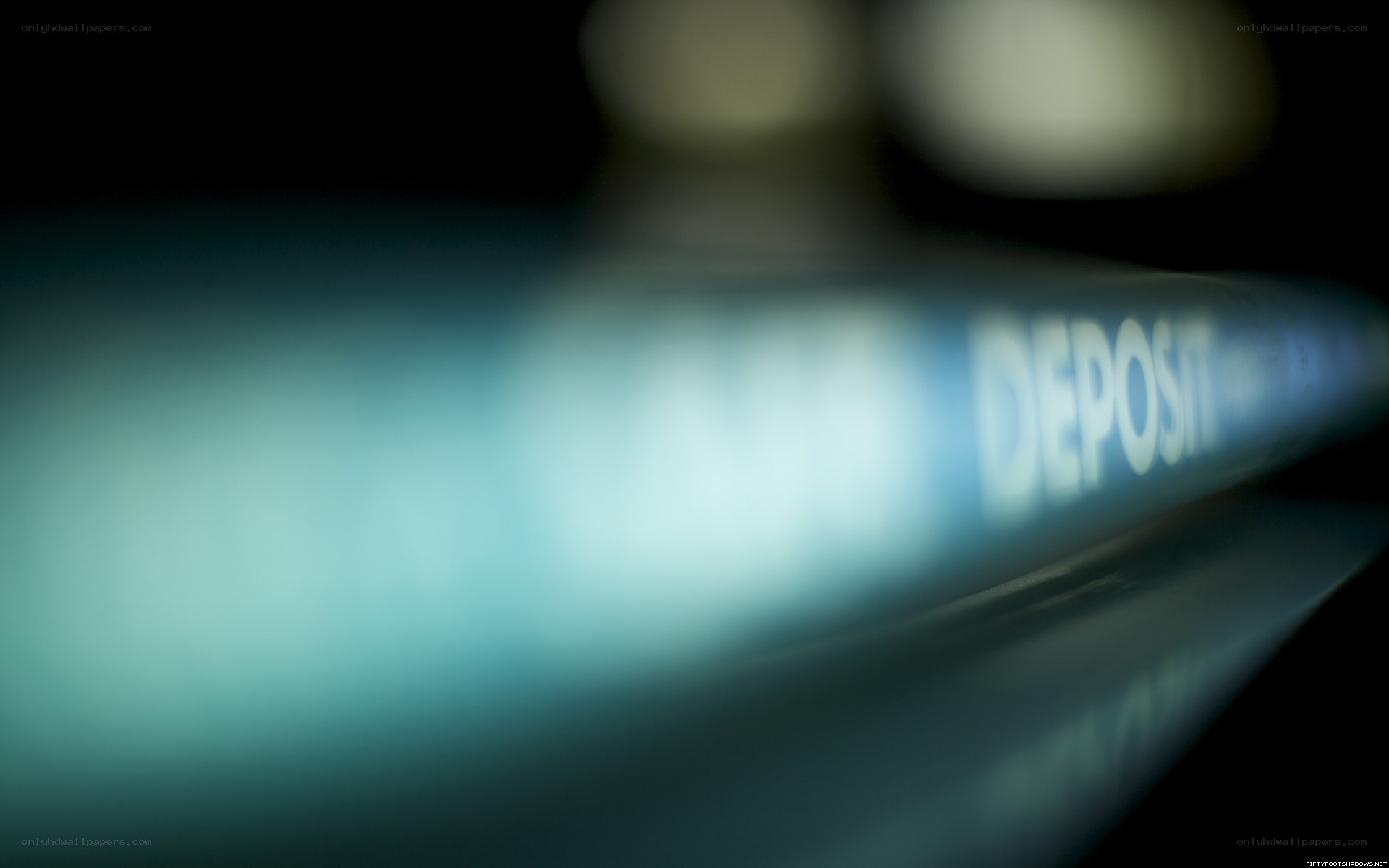 ATM deposit sign close-up