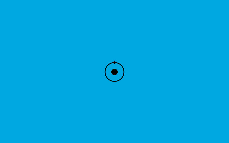 Atom Model — Blue, Neutral
