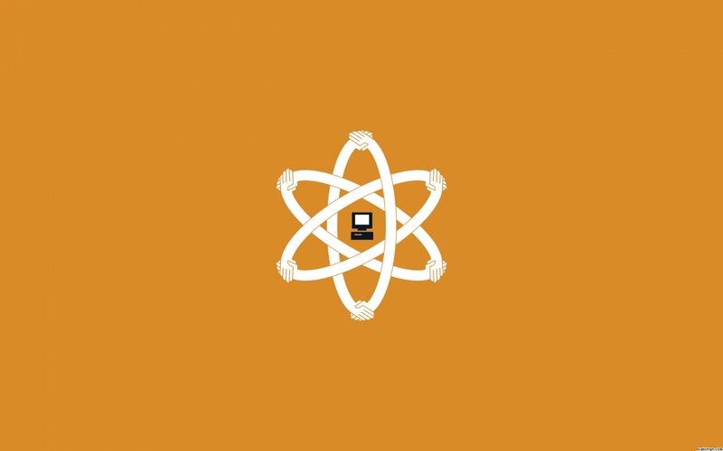 Atom Symbol with Computer