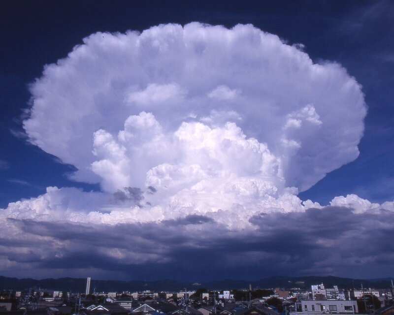 Atomic Bomb Mushroom Cloud — White