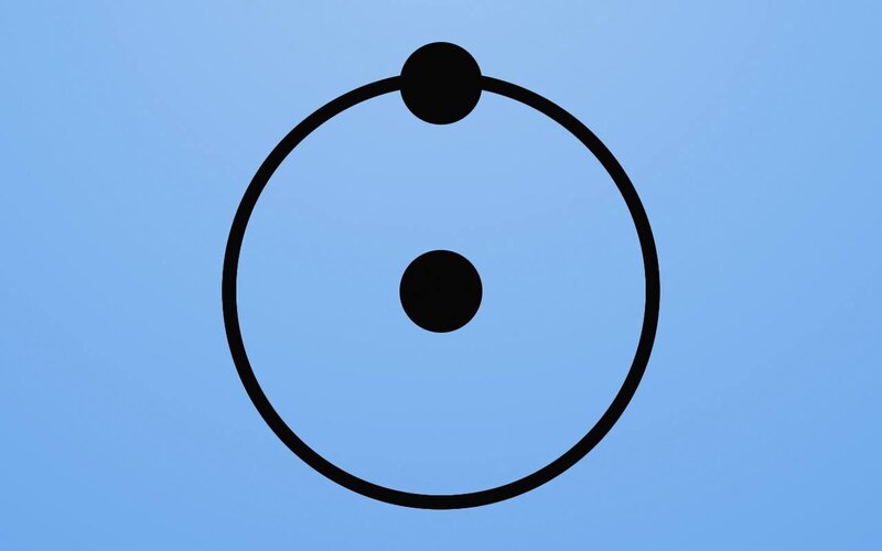 Atomic Model Diagram — Blue, Neutral