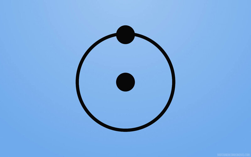 Atomic Model Diagram — Blue, Neutral, Vector Art