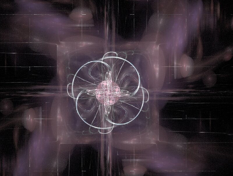 Atomic Nucleus Structure — Purple
