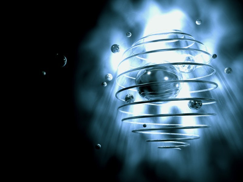 Atomic Structure Model — Blue, Scientific