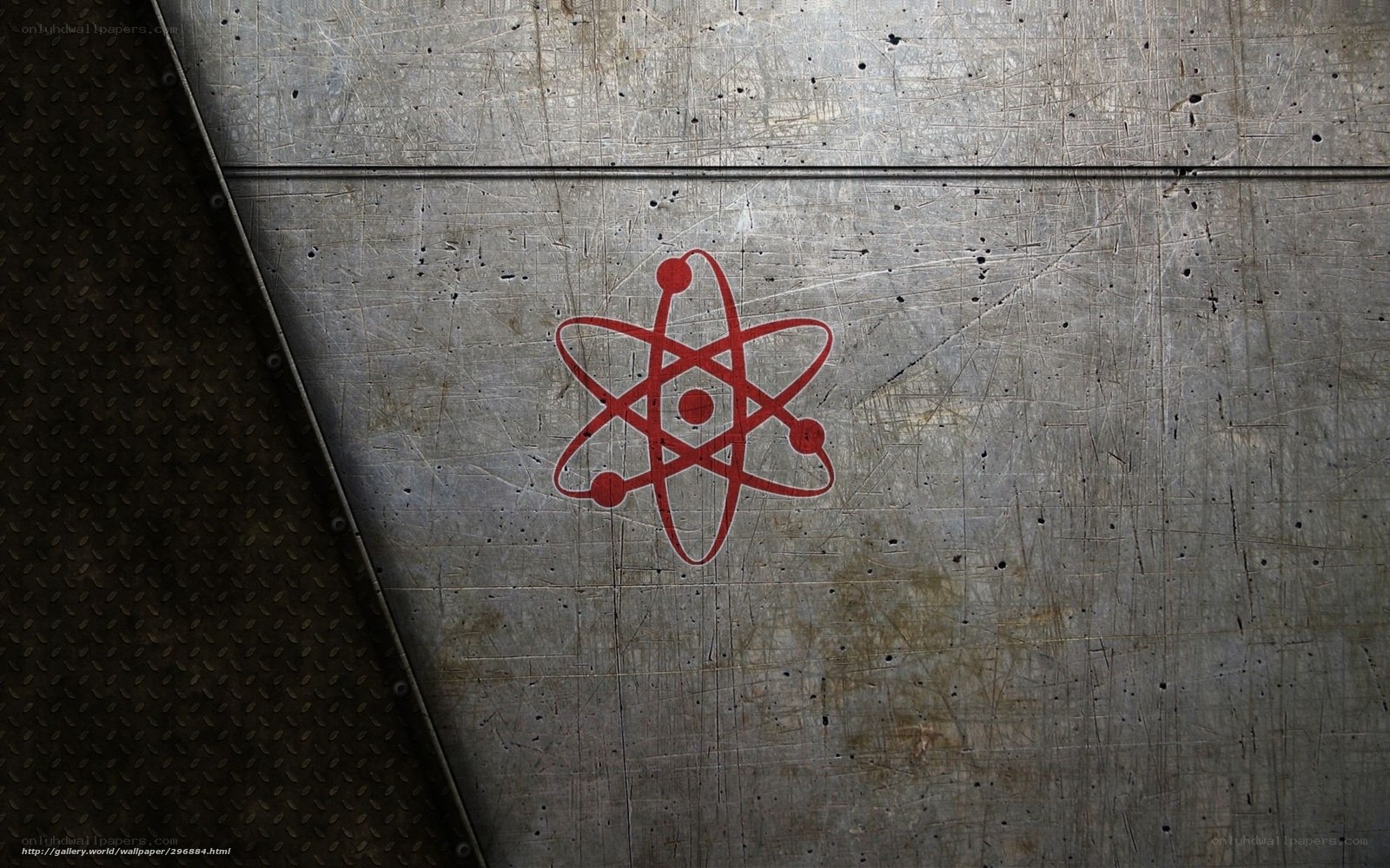 Atomic symbol on metal wall