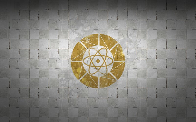 atomic symbol on tiled wall