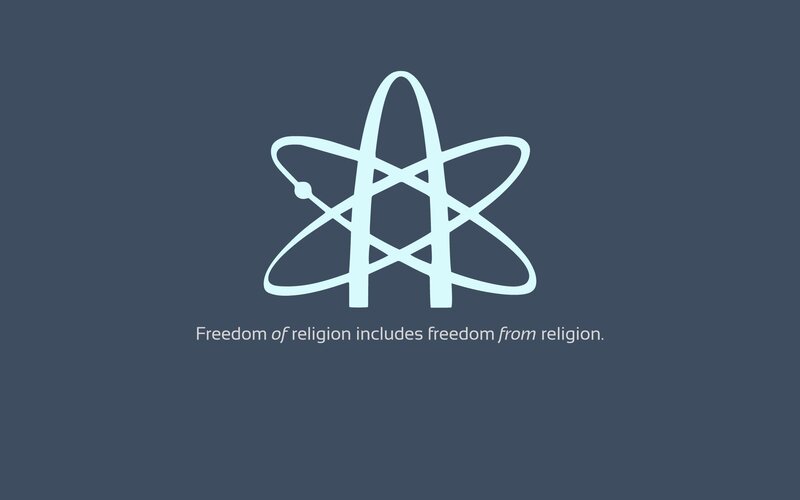 Atomic Symbol with Text — Blue