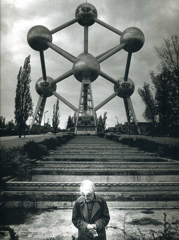 Atomium with Elderly Person