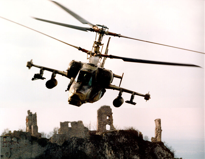 Attack Helicopter Flying — Gray