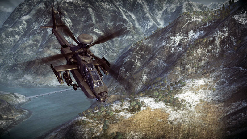 Attack Helicopter Flying