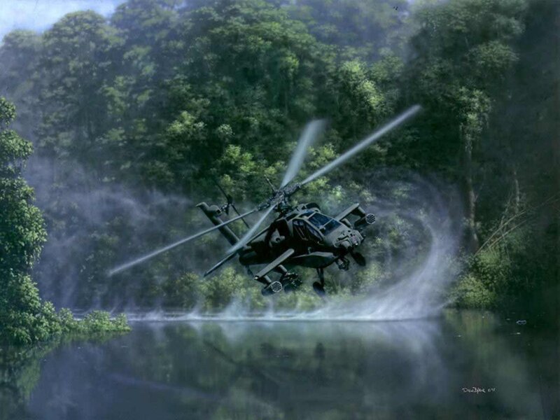 Attack Helicopter over Water