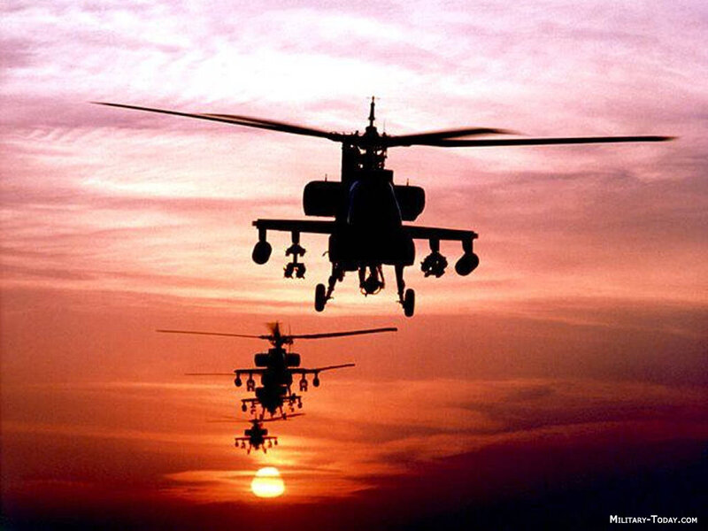 Attack Helicopters in Flight