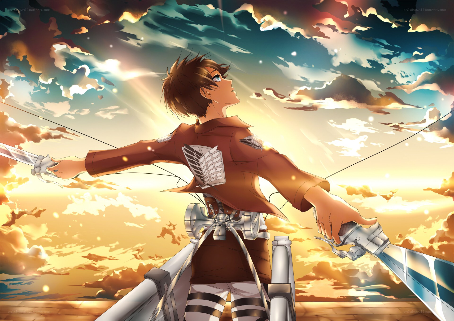 Attack on Titan character at sunset