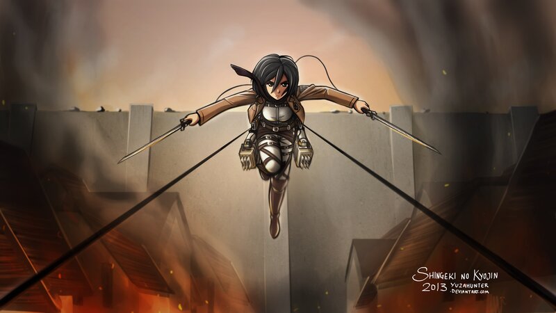 Attack on Titan character in action