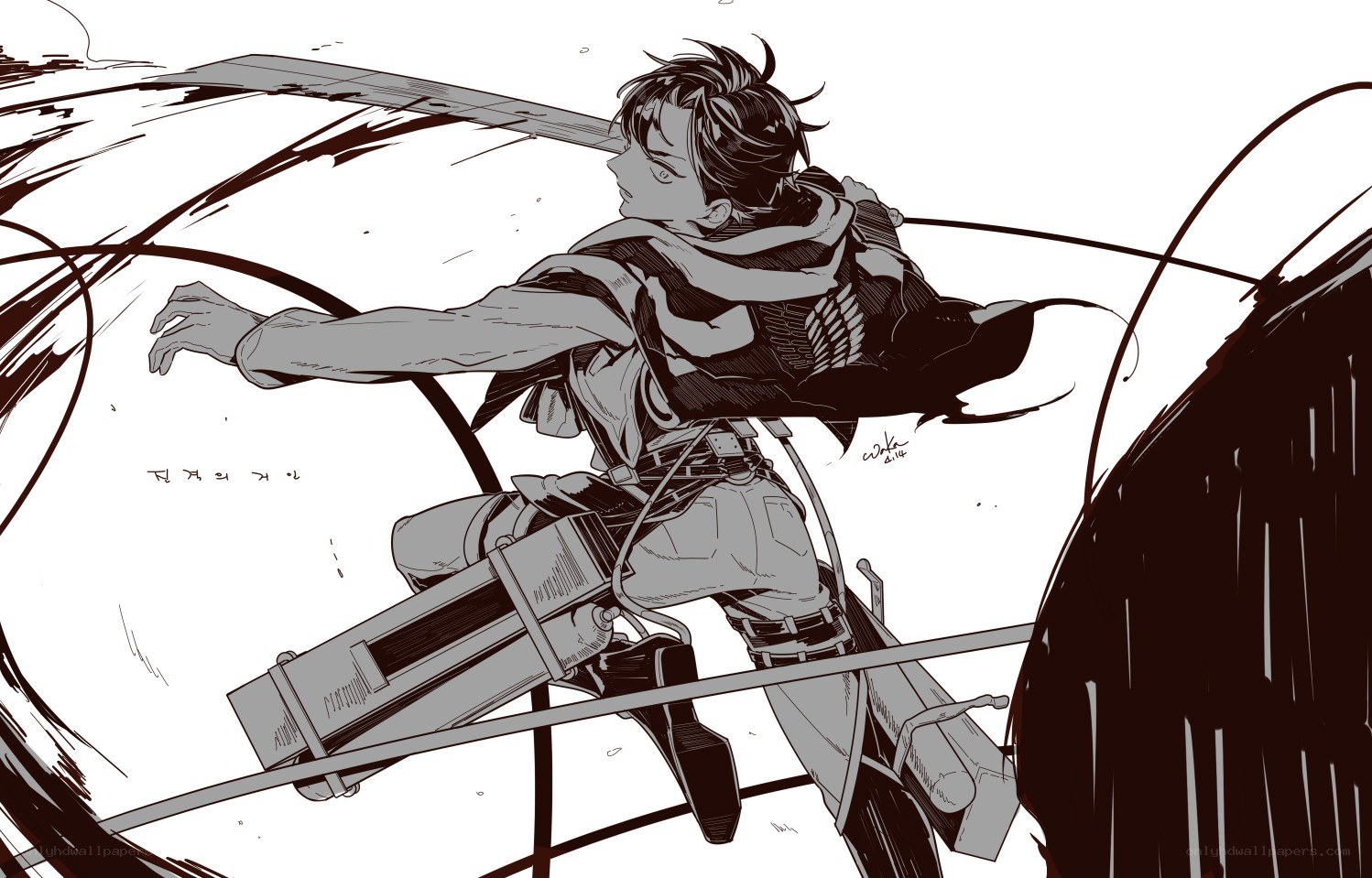 Attack on Titan character in action