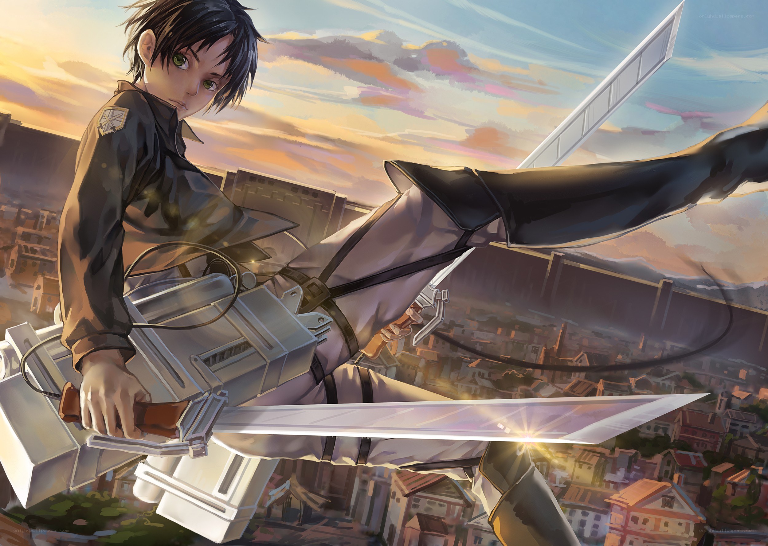 Attack on Titan character in action
