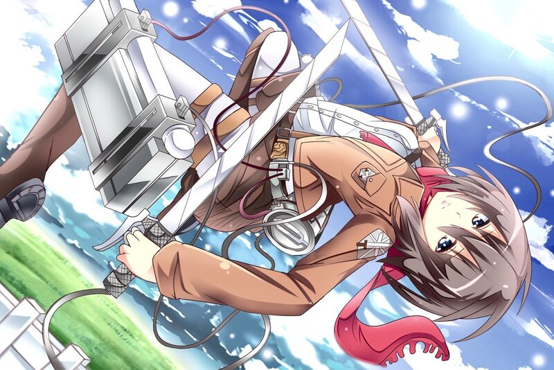 Attack on Titan character in flight