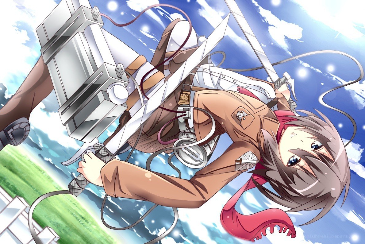 Attack on Titan character in flight