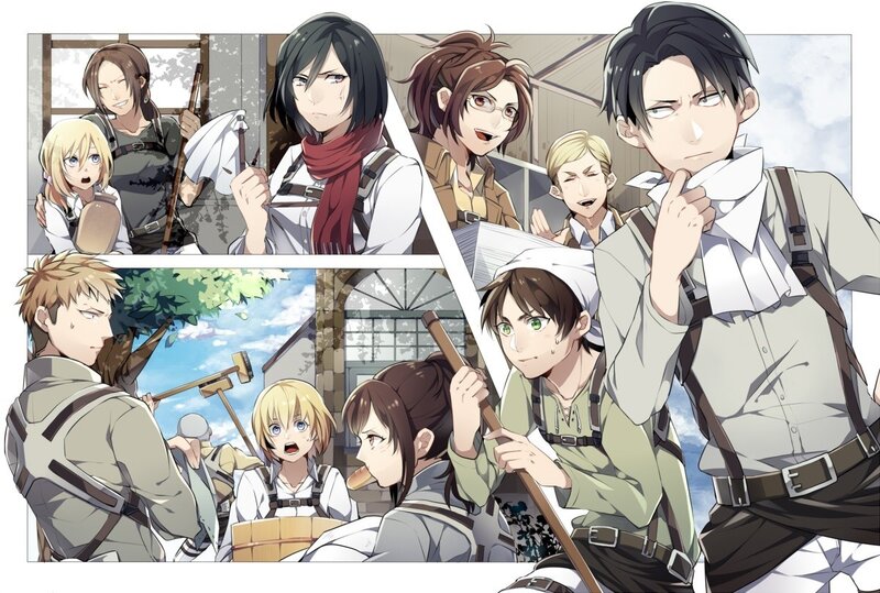 Attack on Titan characters collage