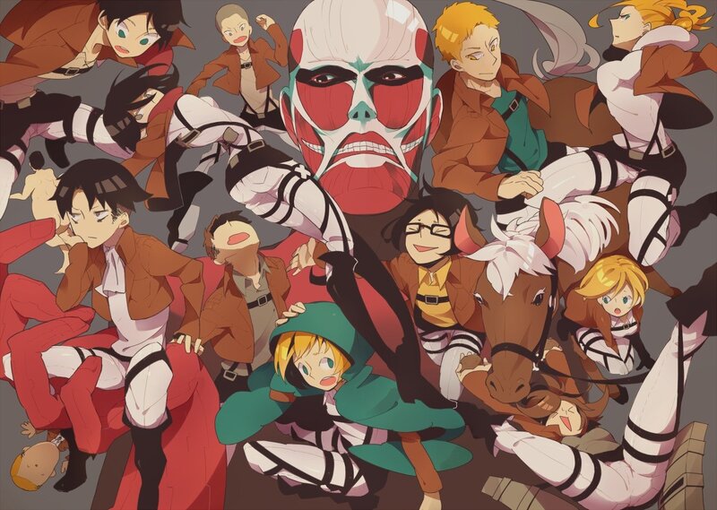 Attack on Titan characters collage