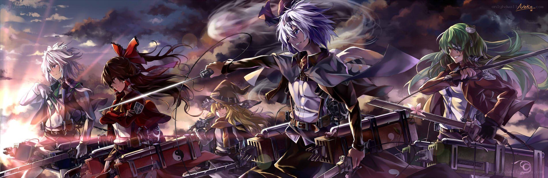 Attack on Titan characters in action