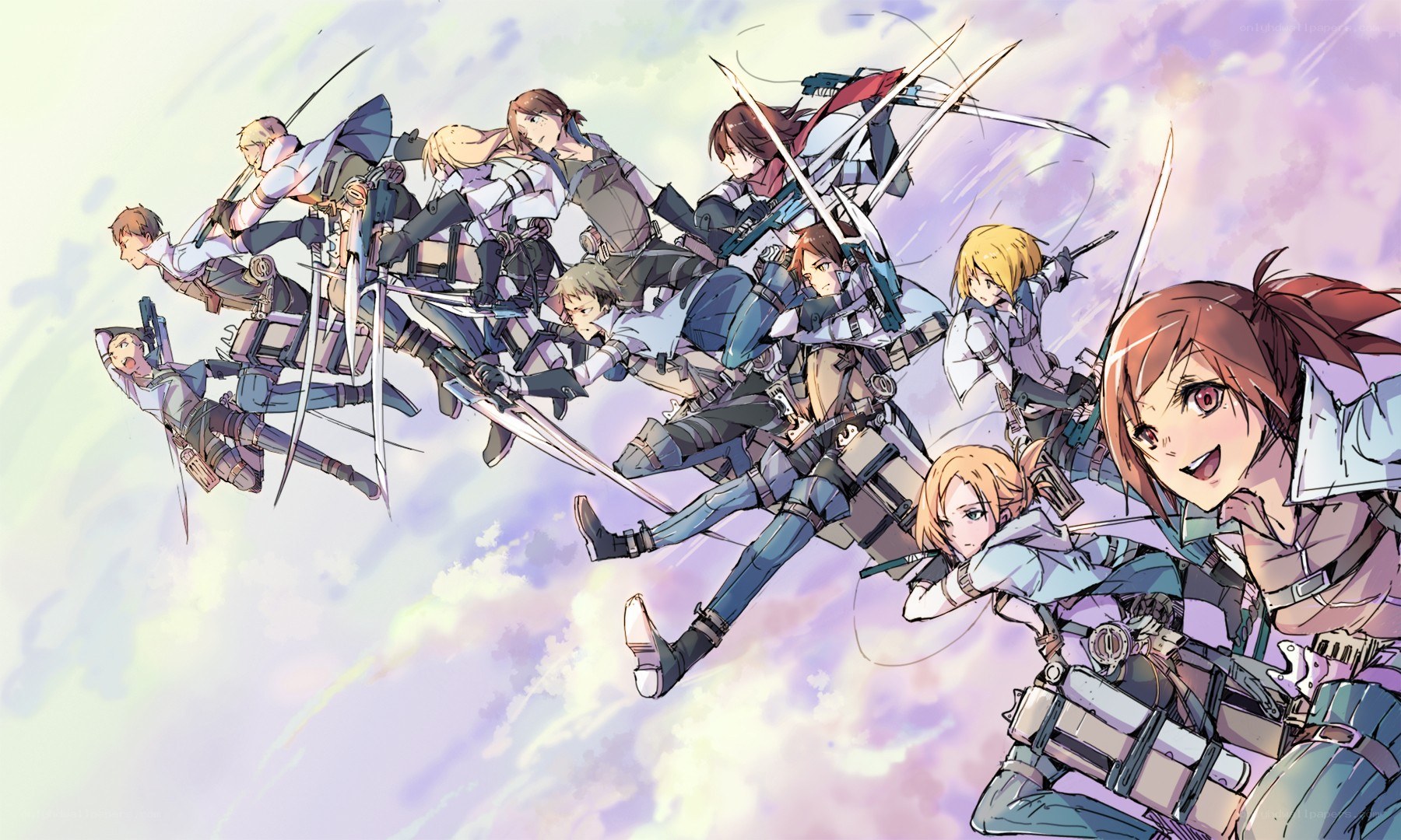Attack on Titan characters in action