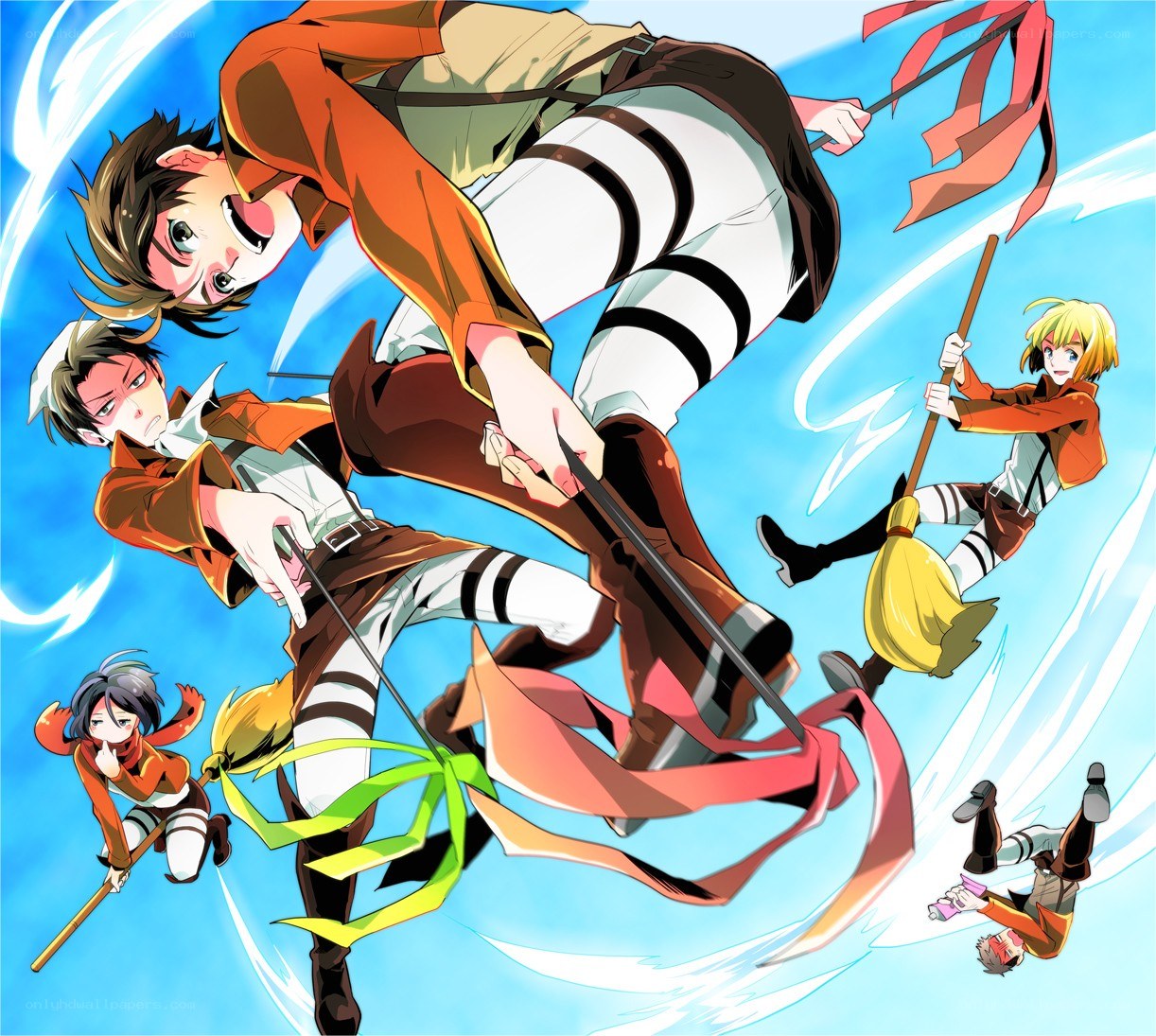 Attack on Titan characters in action