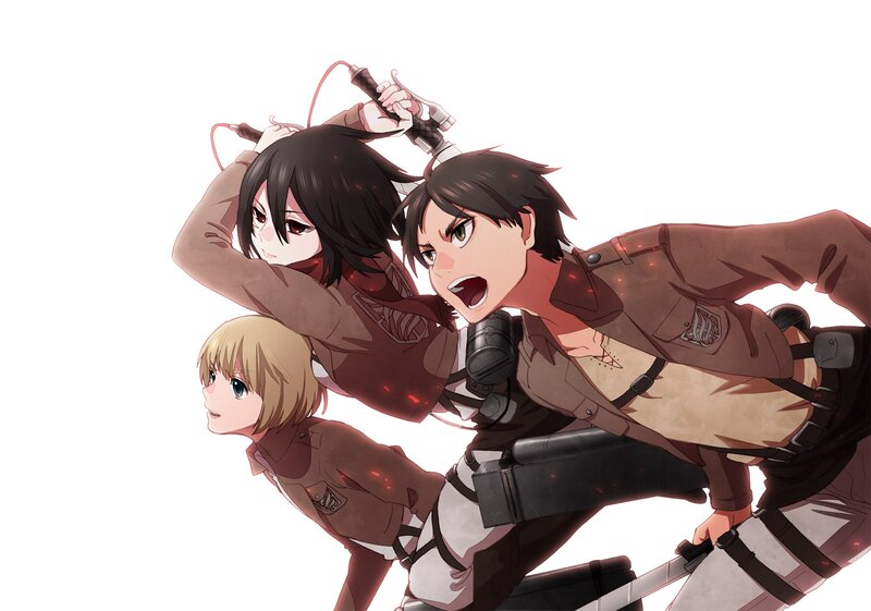 Attack on Titan characters in action