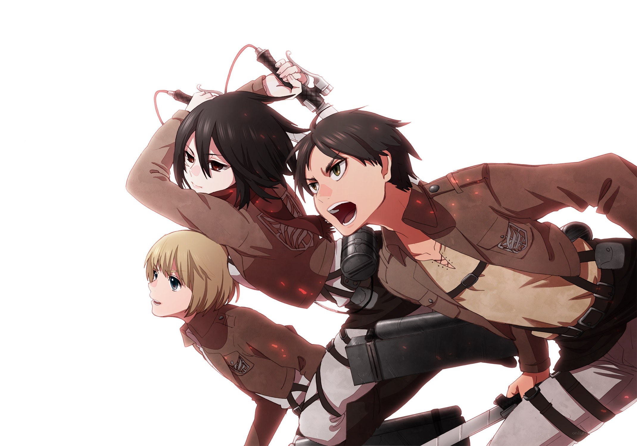 Attack on Titan characters in action