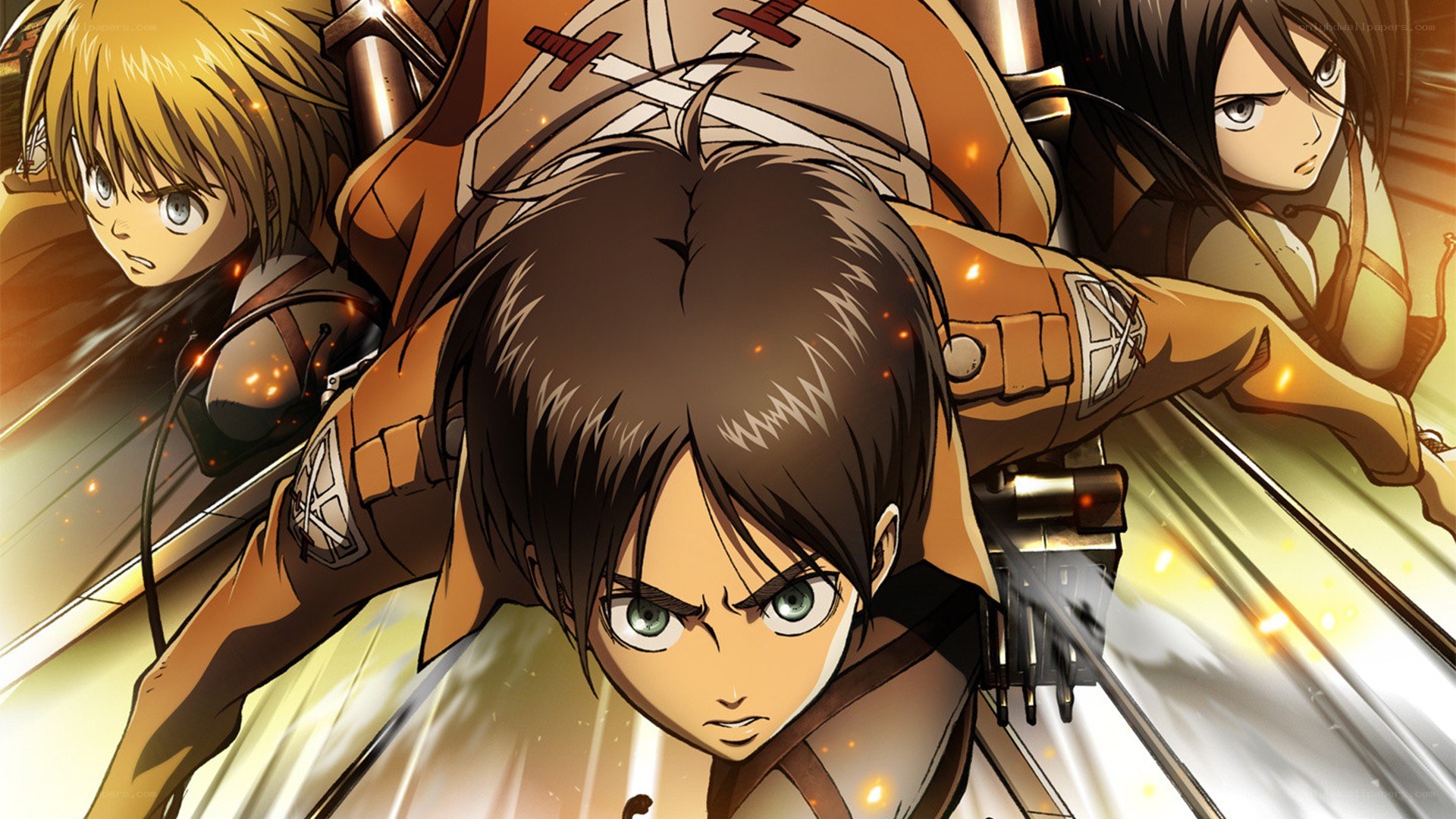 Attack on Titan characters in action
