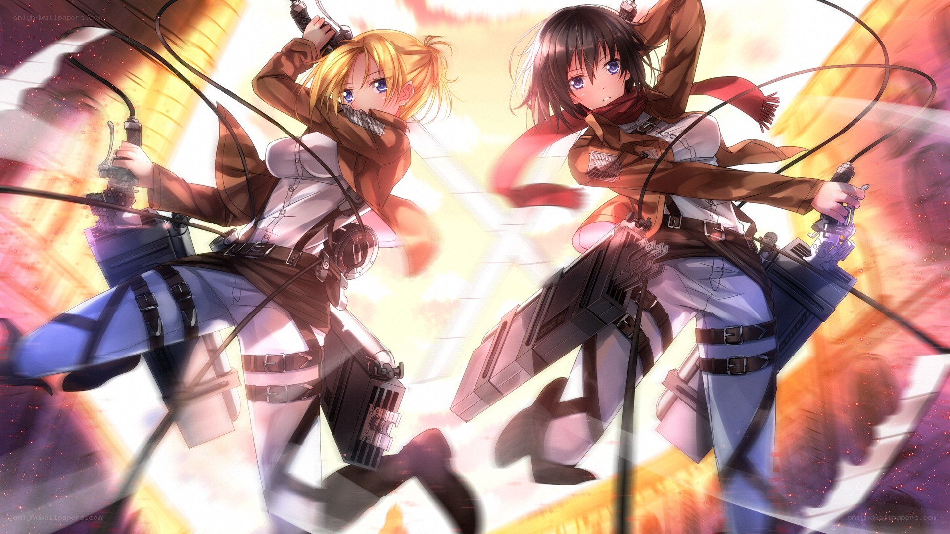 Attack on Titan characters in action