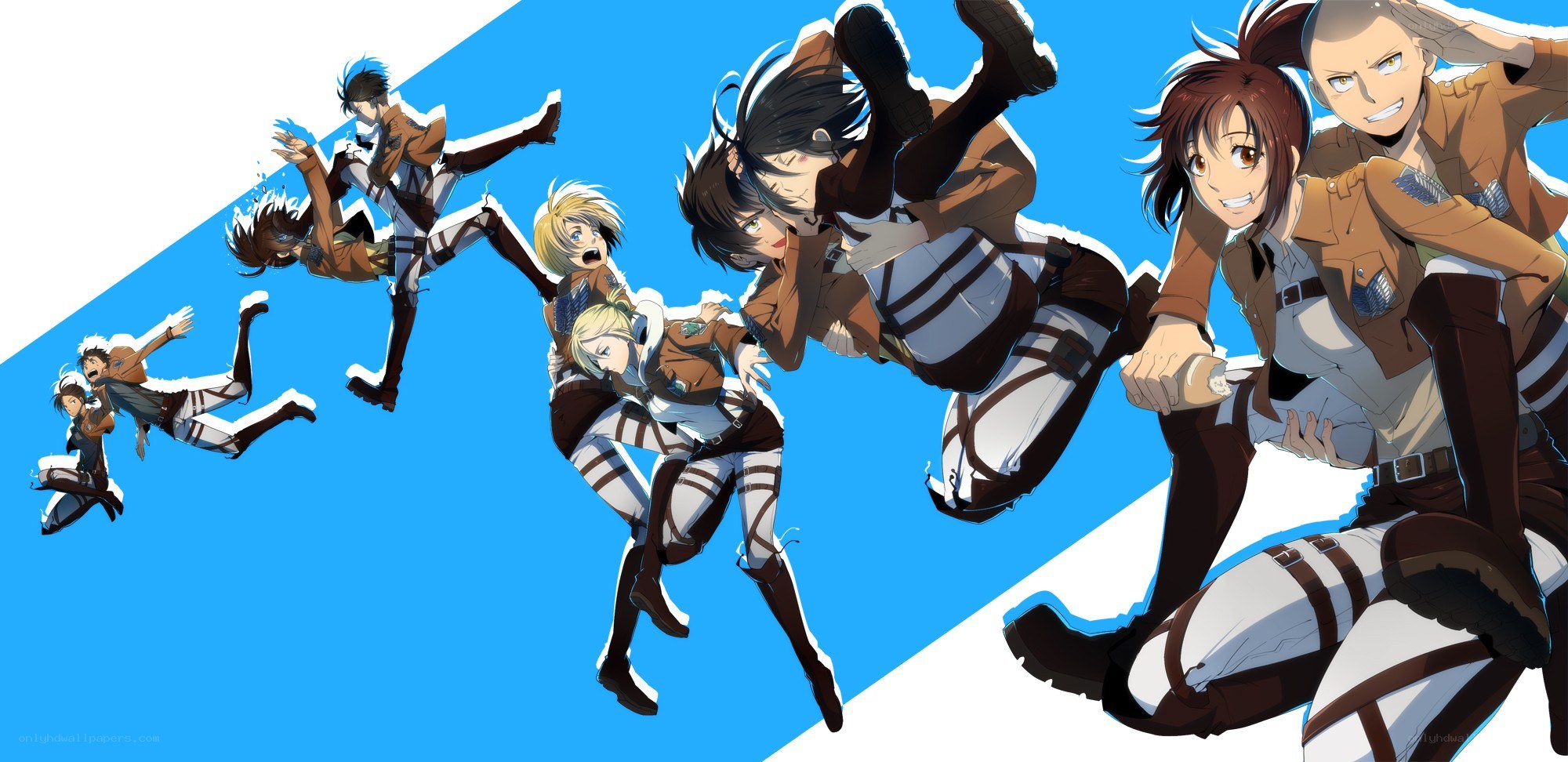Attack on Titan characters in action