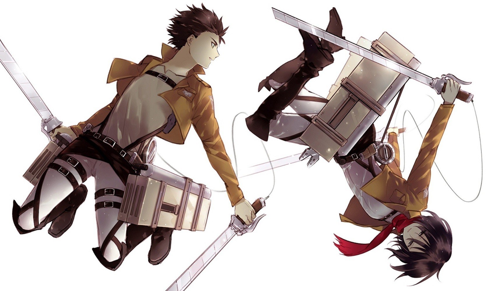 Attack on Titan characters in action