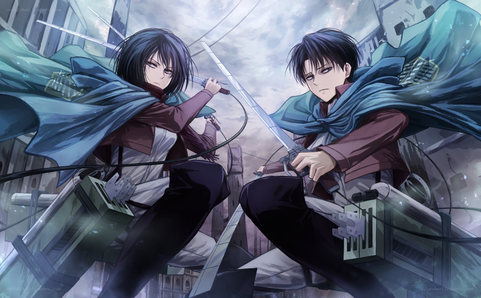 Attack on Titan characters in action