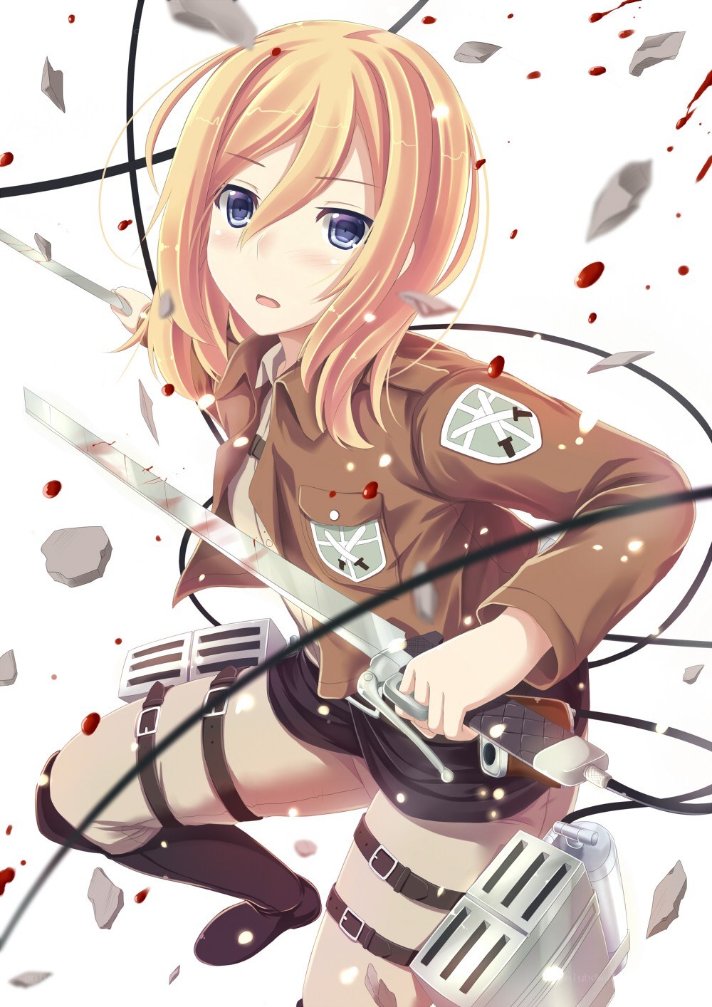 Attack on Titan soldier in action