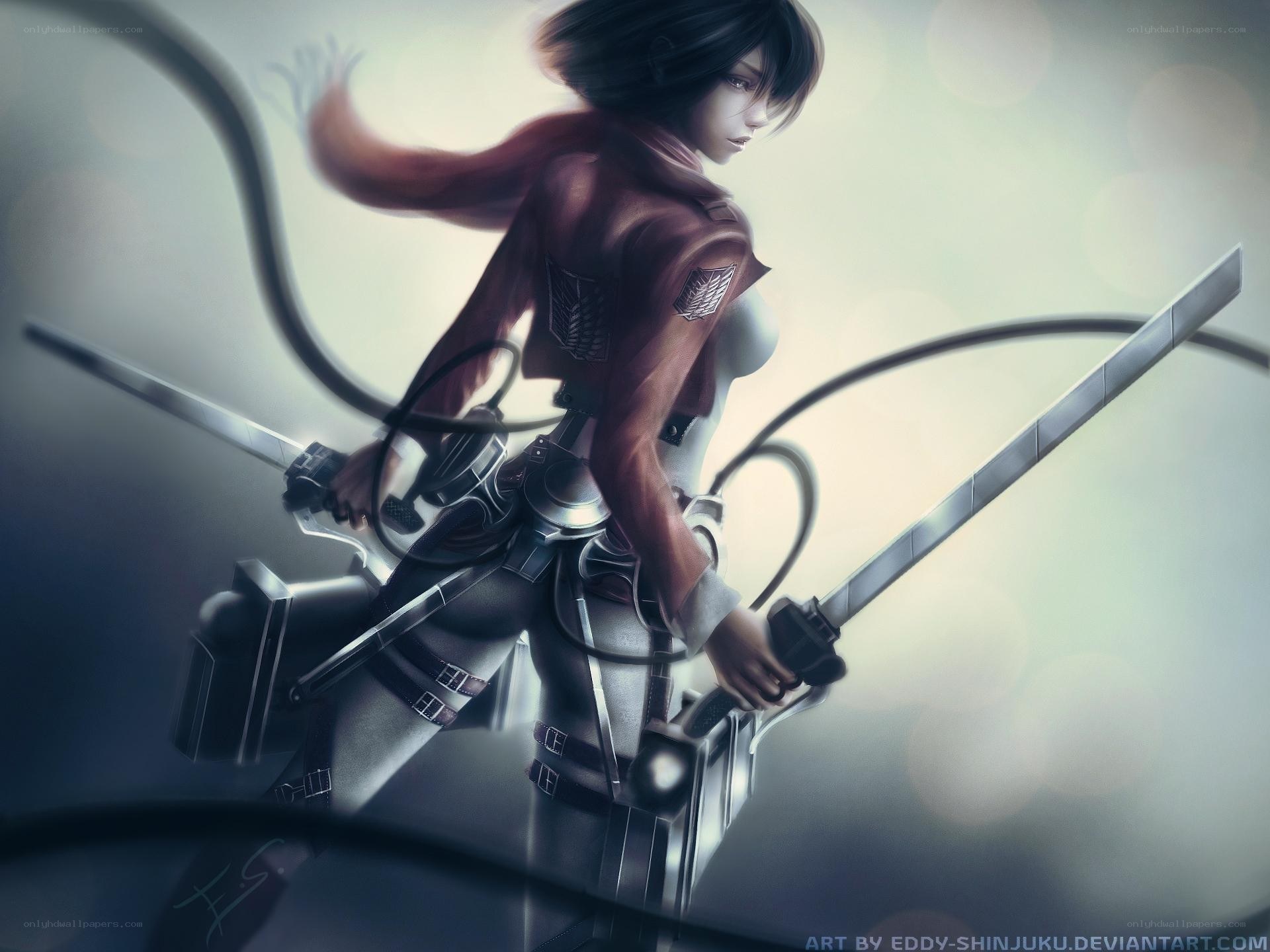 Attack on Titan soldier in action