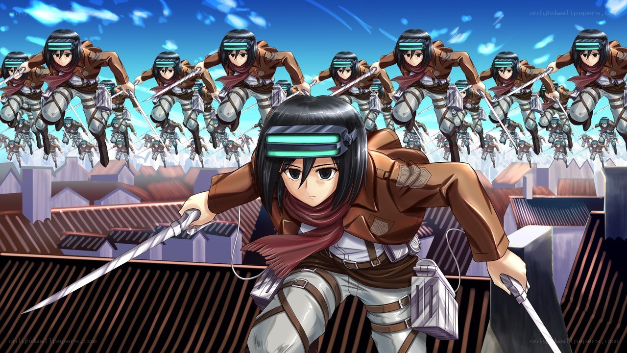 Attack on Titan soldiers in action