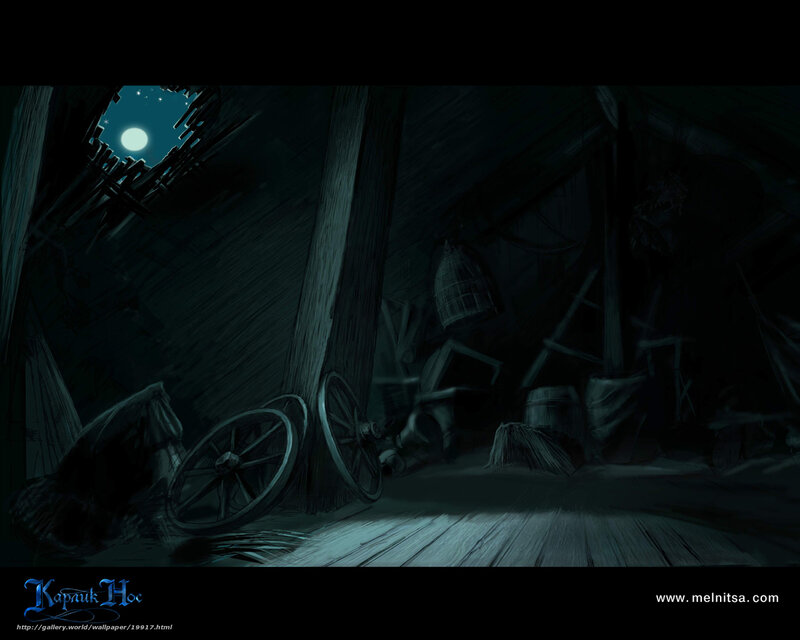 attic with moonlight