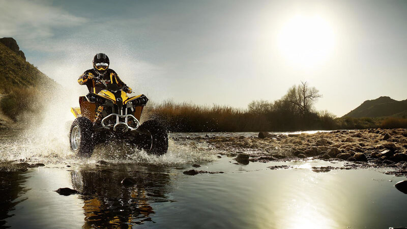 ATV crossing a river