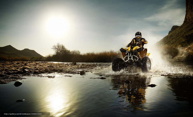 ATV crossing a river