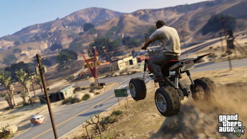 ATV jump in desert town