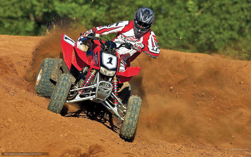 ATV racer on dirt track