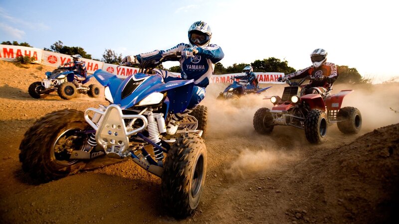 ATV Racers on Dirt — Blue