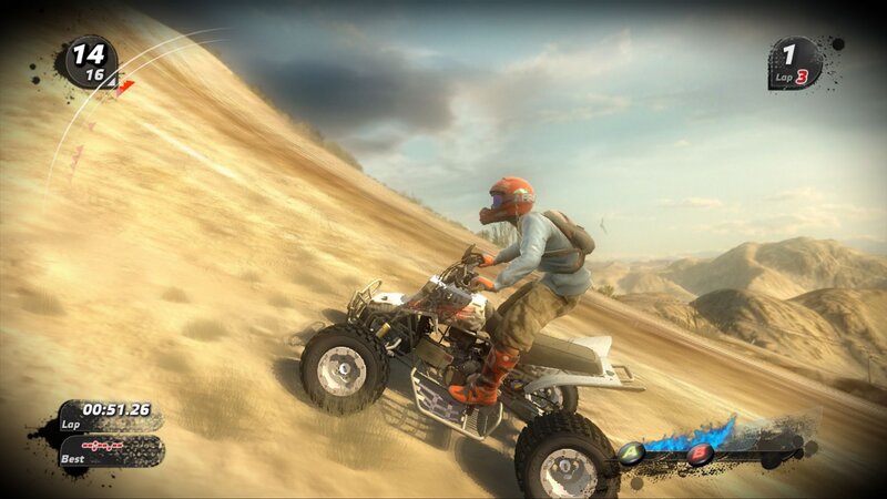 ATV racing on a desert hill