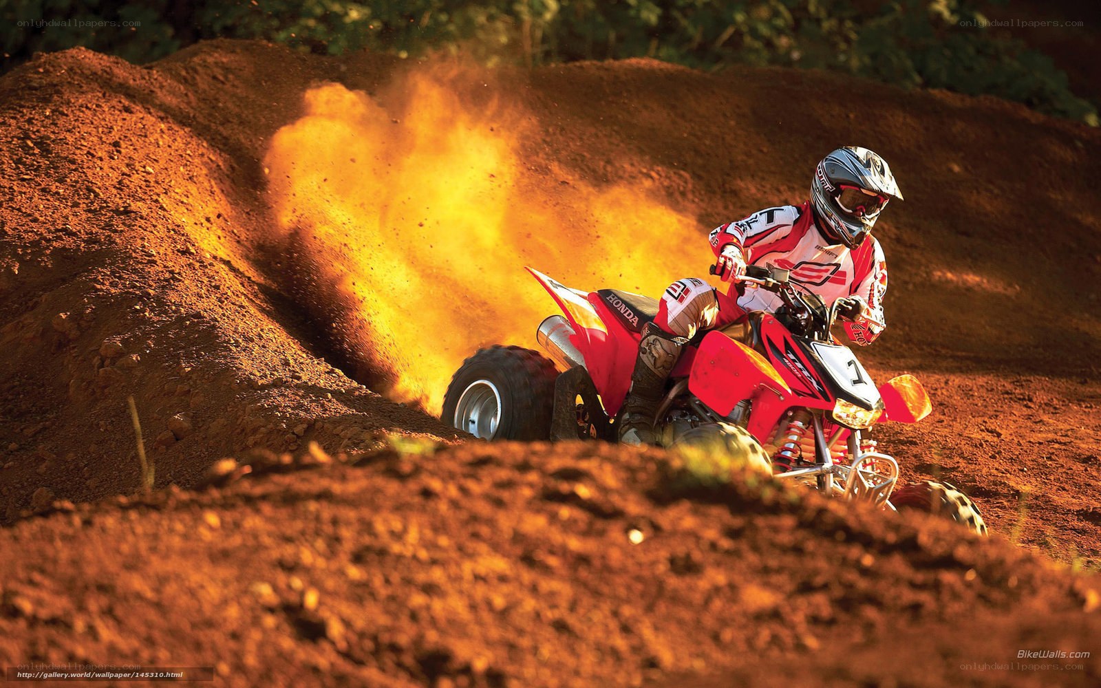 ATV rider on dirt track