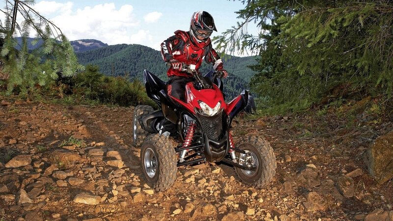 ATV rider on rocky trail