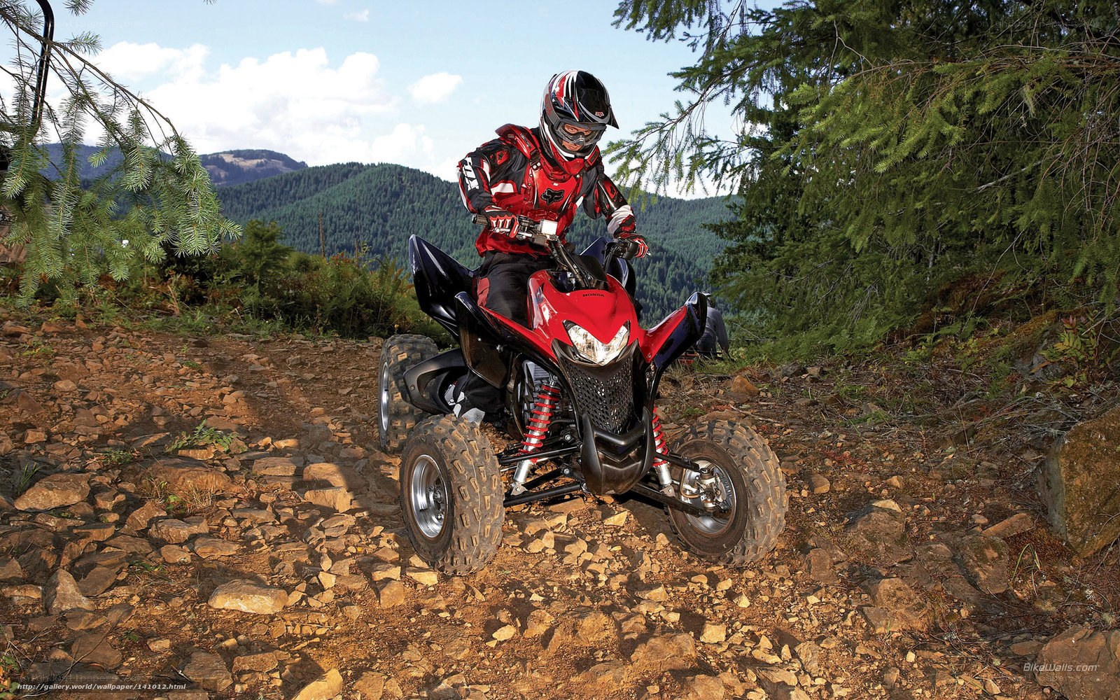 ATV rider on rocky trail