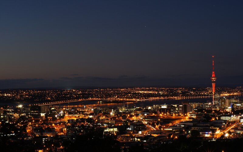 Auckland city at night
