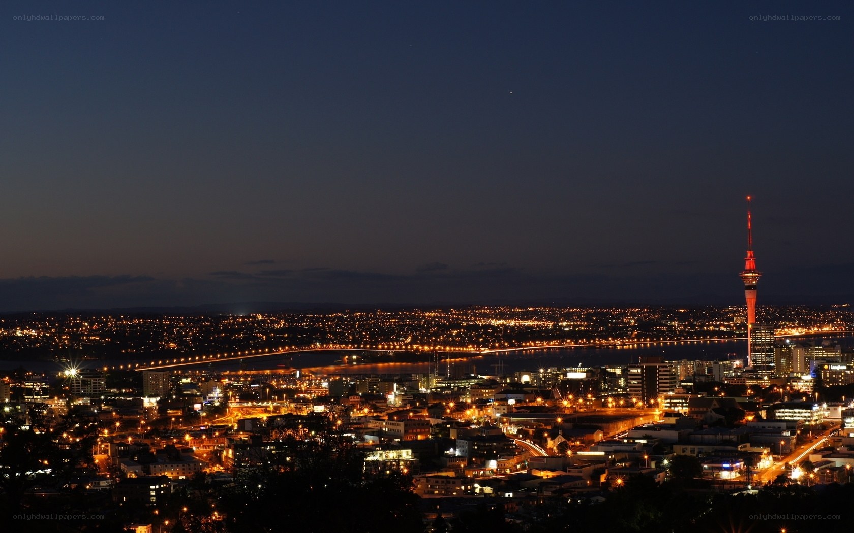 Auckland city at night